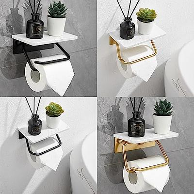 Dracelo Self Adhesive Stainless Steel Toilet Paper Holder in Brushed Gold