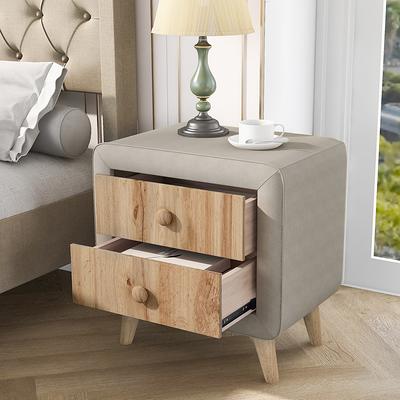 Hommoo End Table, Square Side Table Modern Night Stand with 2-Tier