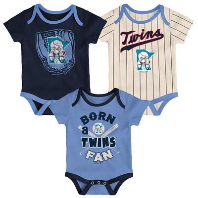 Newborn Navy/Light Blue/Cream Minnesota Twins Three-Pack Number