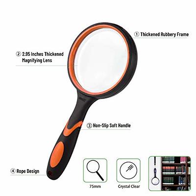 Pineapple Magnifying Glass with Light, 30X Handheld Large