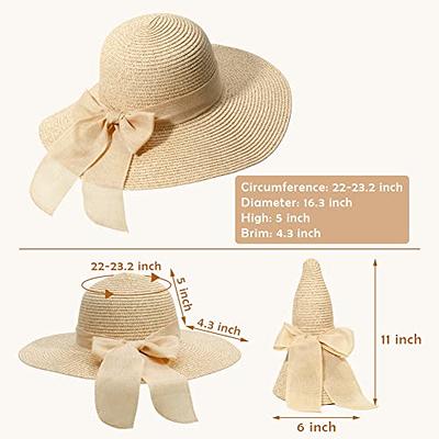 Oversized Beach Hat for Woman, Large Wide Brim Sun Hats, Floppy Foldable Giant Straw Hats for Women, Packable UV Protection Summer Hats for Ladies