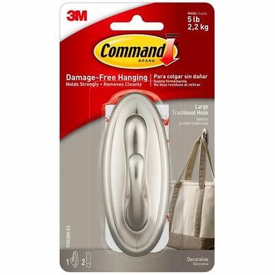 Command Large Modern Reflections Hook Brushed Nickel