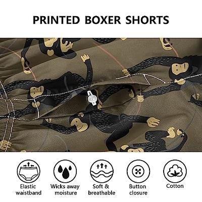 JHKKU Men's Funny Cartoon Monkey Boxer Shorts Underwear Soft Comfortable  Breathable Woven Boxer Briefs Button Fly XL - Yahoo Shopping