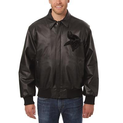 Men's Denver Broncos JH Design Navy Leather Jacket