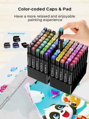 Caliart 121 Colors Artist Alcohol Markers Dual Tip Art Markers Twin Sketch  Pens Permanent Alcohol Based Markers with Case for Adult Kids Halloween