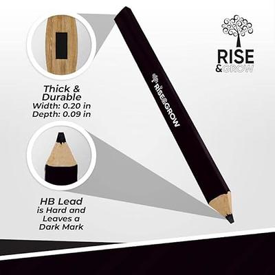 Rise & Grow 50 Set, Black Carpenters Pencils Bulk 7” – HB Lead Flat  Construction Pencils for Men and Women - Woodworking Pencils for Marking  Wood, Concrete and Plastic (Black) - Yahoo Shopping