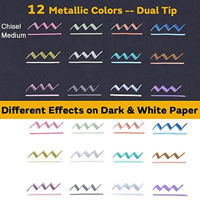 Sunshilor Metallic Markers Fine Point Metallic Marker Pens for Black Paper,  Art Rock Painting, Easter Egg, Halloween Pumpkin, Card Making, Metal,  Ceramics, Wine Glass, Set of 12