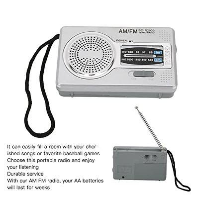 Yewrich AM FM Radio with Best Reception, Portable Battery Operated Transistor  Radios, Headphone Jack, AC Powered, Suit for Senior and Home, White 