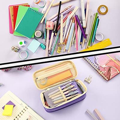 EOOUT Big Capacity Black Zippered Pencil Case, Large Organized Pencil Pouch  Makeup Bag Office Supplies Stationery Pencil Box for College Middle School