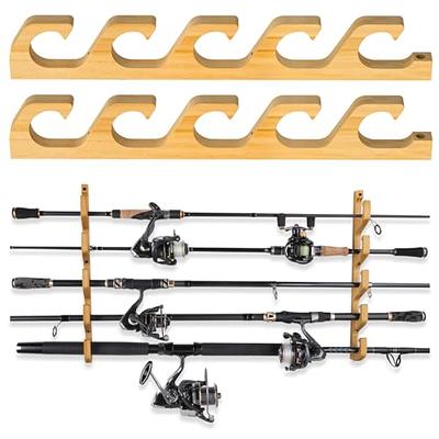  Fishing Rod Holders for Garage 360 Degree Rotating Fishing Pole  Rack, Floor Stand Holds up to 16 Rods Wood Fishing Gear Equipment Storage  Organizer, Fishing Gifts for Men Women : Sports