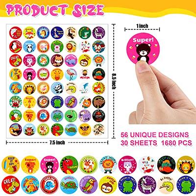 Gooji Small Reward Stickers for Kids, 1008 Pc. Sticker Pack for Teachers,  Classroom, Small Motivational Class Supplies for Students, Boy Girl Toddler