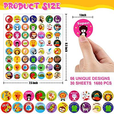 Gooji Small Reward Stickers for Kids, 1008 Pc. Sticker Pack for Teachers, Classroom, Motivational Class Supplies for Students, Toddler Good Job