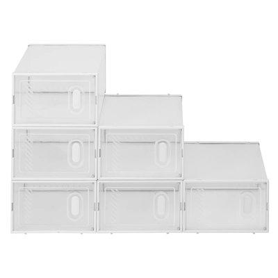 Yishyfier Plastic Storage Baskets Bins Boxes With Lids,Organizing Container  White Storage Organizer Bins For Shelves Drawers Desktop Playroom