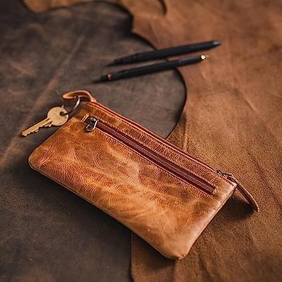 moonster Leather Pencil Case Pouch, Handcrafted Leather Pen Case