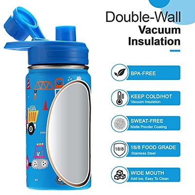 koodee Kids Water Bottle for School, 12 oz Stainless Steel Vacuum