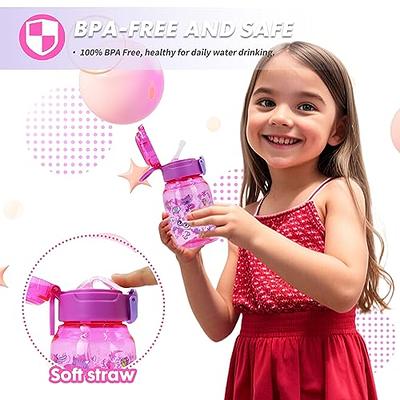 Cute Water Bottle for School Kids Girls, BPA FREE Tritan & Leak