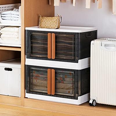 Stackable Closet Organizer Plastic Drawer Foldable Wardrobe Cabinet Clothes  Storage Box Rack Shelf Bins Basket Office Container