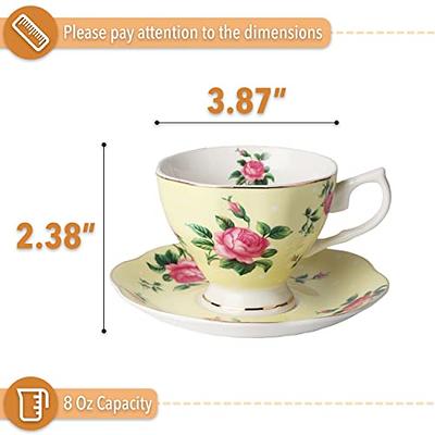 BTaT Glass Tea Cups with Lids, Set of 2 - Blown Glass Tea Mugs  for Gifts: Teacups