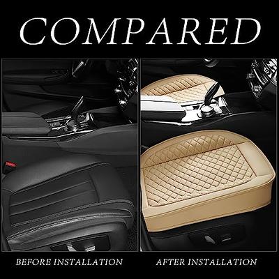 Auto Drive 1pc Full Size Seat Cushion Leather Black - Universal Fit, 2