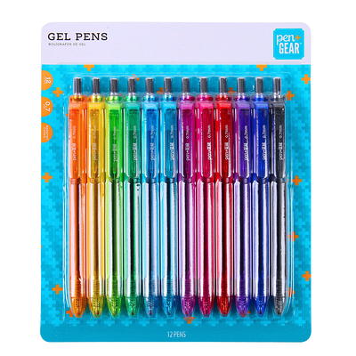 Gel Pen, Stick, Assorted Sizes, Assorted Ink Colors, Clear Barrel, 24/Pack  - SUPPLY66