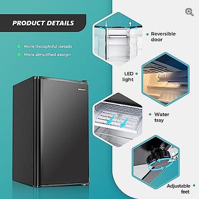 WANAI Compact Refrigerator 3.2 Cu.Ft Retro Dual Door Mini Fridge with  Freezer Adjustable Remove Glass Shelves Small Refrigerator Suitable for  Dorm Garage and Office - Yahoo Shopping