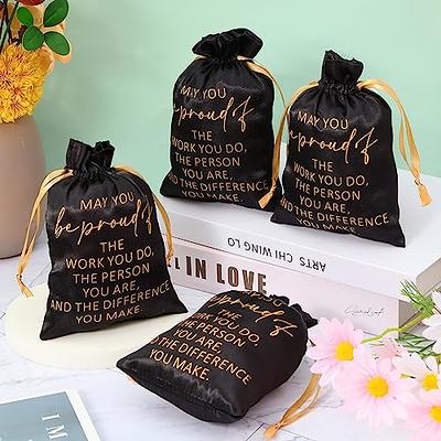 Silkfly 50 Pcs Satin Gift Bags 5 x 7 Inch Inspirational Employee  Appreciation Jewelry Bags Thank You Gift Bags Drawstring Jewelry Pouches  for Colleagues Coworker Thanksgiving Team Party Favors (Black) - Yahoo  Shopping