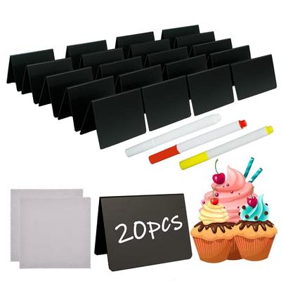 BokWin 20 Pcs Small Chalkboard Sign with Stand Small Chalkboard