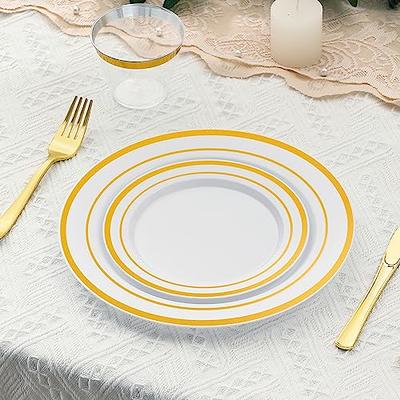 Aya's 60 Silver Plastic Plates Disposable Heavy Duty Premium Plastic  Plates, 30 Plastic Dinner Plates + 30 Dessert Appetizer Plates for  Weddings