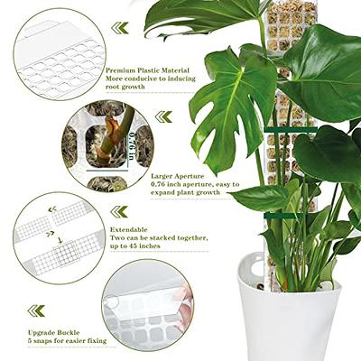 8 Pcs 24 Inch Plastic Moss Pole for Plants Monstera, Stackable