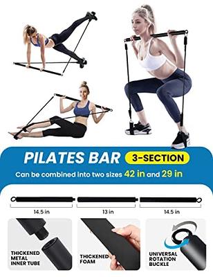 Pilates Bar Kit with Resistance Bands - Workout Equipment for Home