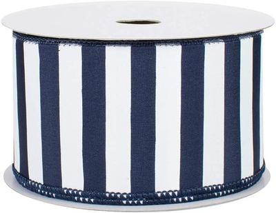 Navy White Striped Wired Ribbon - 2 1/2 X 10 Yards, Stripes, Blue Ribbon,  Easter, Christmas, Wreath, Garland, Swag, Spring, Bows - Yahoo Shopping