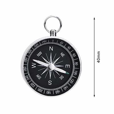 Black Lightweight Mini Outdoor Camping Survival Thermometer Compass Key  Chain