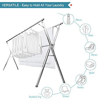 Wind Proof Hanger Hook, Anti Slip Clothes Hangers from Drying Rack, Clear  Plastic Hook for 1 inch Diameter Rod, Clothes Drying Rack Organizer 20 PCS
