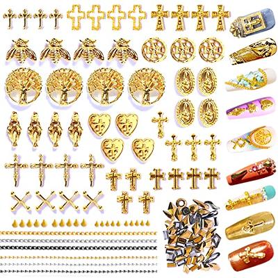 3D Nail Art Metal Charms Studs for Women Decoration Accessories 6 Pcs Gold  Star Moon Design Nail Art Jewels Decal Fingernails & Toenails Decorations  Tips Manicure Supplies