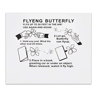 20 PCS Magic Wind Up Flying Butterfly Surprise Box, Explosion box in the  Book Rubber Band Powered Magic Fairy Flying Toy, Birthday Greeting Card  Surprise Gift 
