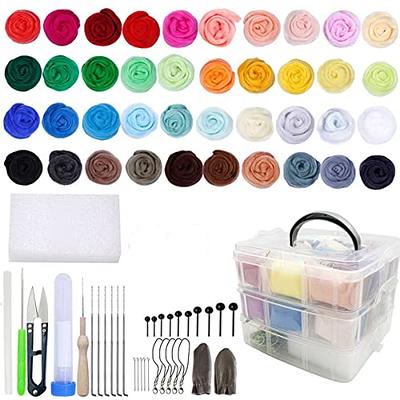 PHILOPACK Needle Felting Kit StarterWool Roving 40 Colors Set with Wool  Felt Tools Needle Felting Supplies Wet Felting DIY Material for Felted Doll  Animal (40 Colors+Tools) - Yahoo Shopping