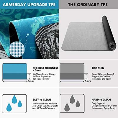 nuveti Yoga Mat Print Extra Thick TPE Non Slip Fitness Exercise Mat with  Carrying Bag,72x24 Extra Thick 6MM Exercise & Workout Mat for Yoga,  Pilates