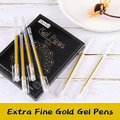 Qionew Gold Gel Pens 3 Pack 1mm Extra Fine Point Pens Gel Ink Pens Opaque  White Archival Ink Pens for Black Paper Drawing Sketching Illustration Card  Making Bullet Journaling