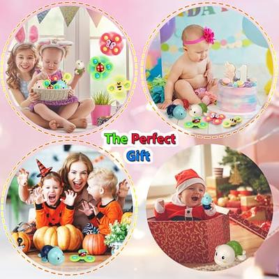 3pcs Cartoon Suction Cup Spinning Toys for Toddlers 1-2 Years Old, Baby Spinning Toys for 1-3 Year Olds, 1st Birthday Gifts for Boys Girls, Sensory