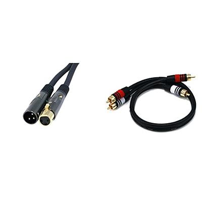 Heavy Duty 5 Foot Dual XLR to RCA Patch Cable, 2 XLR Female to 2 RCA Male  Interconnect Patch Cord HiFi Stereo Pro Audio