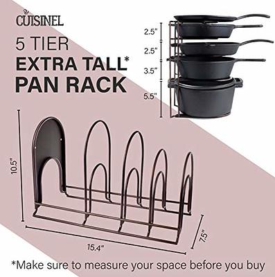 Cuisinel Heavy Duty Pan Organizer - Extra Large 5 Tier Rack - Holds Cast  Iron Skillets, Dutch Oven, Griddles - Durable Construction - Space Saving  Kitchen Storage - No Assembly Required - Bronze 15 - Yahoo Shopping