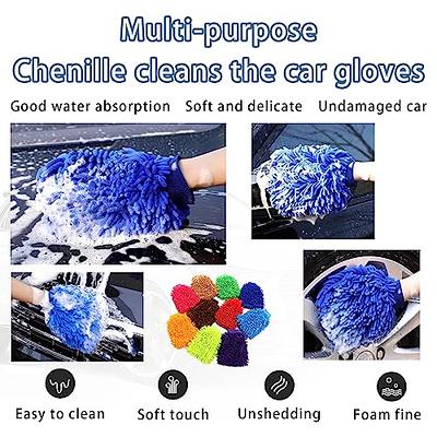 Microfiber Car Wash Mitt (2 Pack), Scratch-Free, Strong Water Absorption  Microfiber Mitt Car Wash, Car Washing Gloves