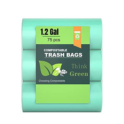  Small Trash Bags - FORID 2.6 Gallon Compostable Garbage Bags  150 Count Mini Strong Trash Can Liners 10 Liter Unscented Wastebasket Bags  for Kitchen Bathroom Home Office (5Rolls/Green) - Durable 