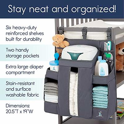 Wooden Diaper Caddy Organizer - 360 Degrees Rotating Nursery