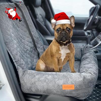 Dog Car Seat for Back Seat Pet Booster Seat Travel Puppy Bed with Safety  Belt Backseat Protector for Large/Medium/Small Dogs,Removable Washable Cover,  Storage Pockets,Fits Cars/Trucks/SUVsGrey 