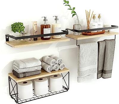 Floating Shelves Wall Mounted with Storage Basket and Protective