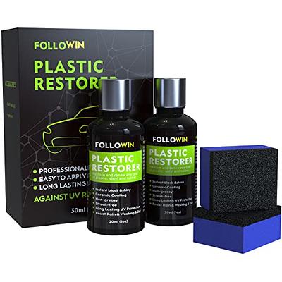 FOLLOWIN Plastic Restorer for Cars, Plastic Coating Exterior Black Trim  Restorer, Ceramic Coating, Resists Water, UV Rays, Dirt, Not Dressing,  Highly Concentrated - Yahoo Shopping