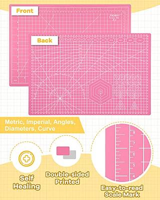 Self Healing Cutting Mat, A3 Foldable Non Slip Cutting Mats for Crafts  Double Sided Cutting Mat for Quilting, Sewing Crafts(Pink)