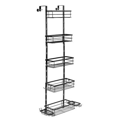 NeverRust Aluminum Tension Pole Corner Shower Caddy in Matte Black