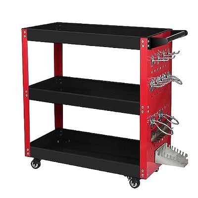 Miniyam Tool Cart, 5-Tier Rolling Tool Box Cabinet on Wheels with Lockable Drawers & Sliding Top, Heavy Duty Steel Tool Storage Organizer for Garage